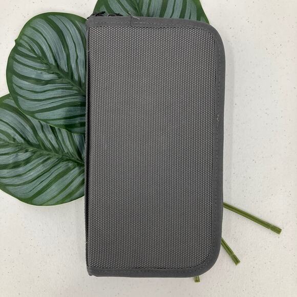 Rectangle Dark Gray Zip Around Side Handle Business Office Organizer Travel Bag - Picture 1 of 10